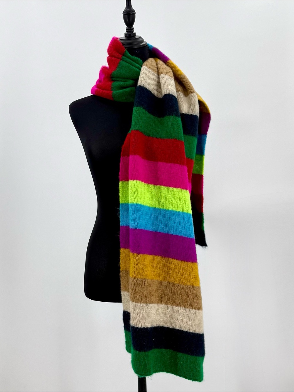 Gap Multicolor Crazy Stripe Oversized Knit Scarf Rainbow